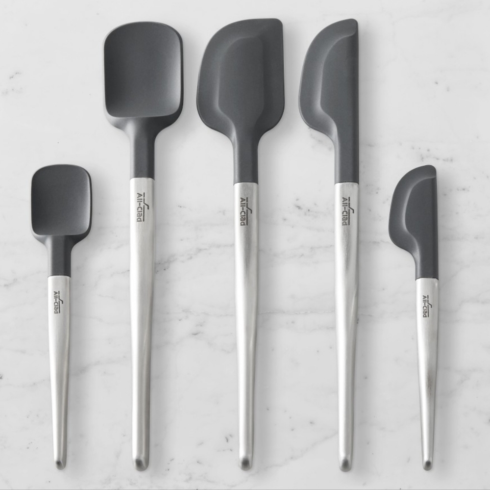 All-Clad Platinum 5 Silicone&Brushed Stainless Kitchen Tools Spatula Set - NIB!